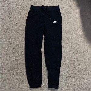 Nike Black Jogger Pants with White Logo and Speckle Print